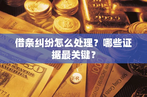 济南借条纠纷怎么处理？哪些证据最关键？